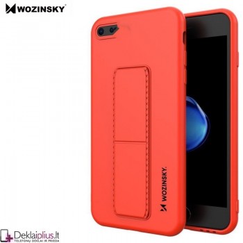 Wozinsky silikoninis dėklas - stovas raudonas (Iphone 7/8/Se 2020/Se 2022)